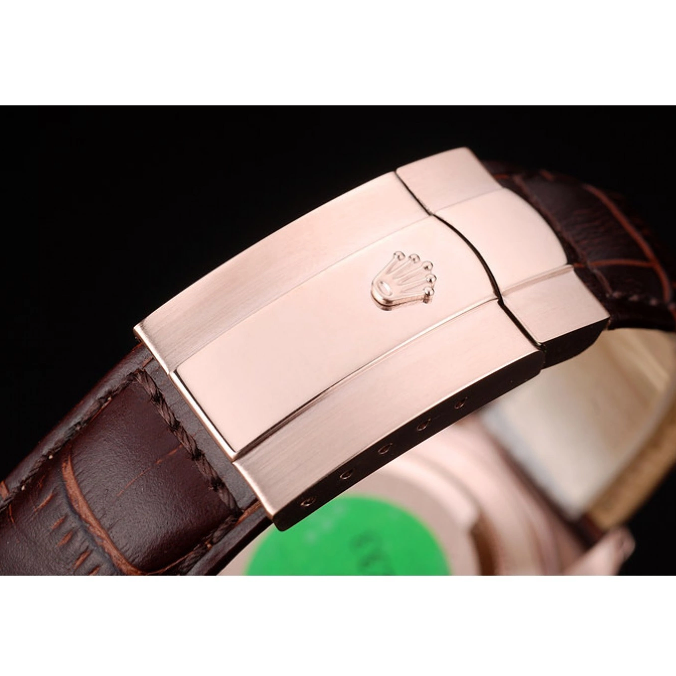 MiroTime 0711 Rolex Daytona Rose Gold Case Brown Dial Brown Leather Strap